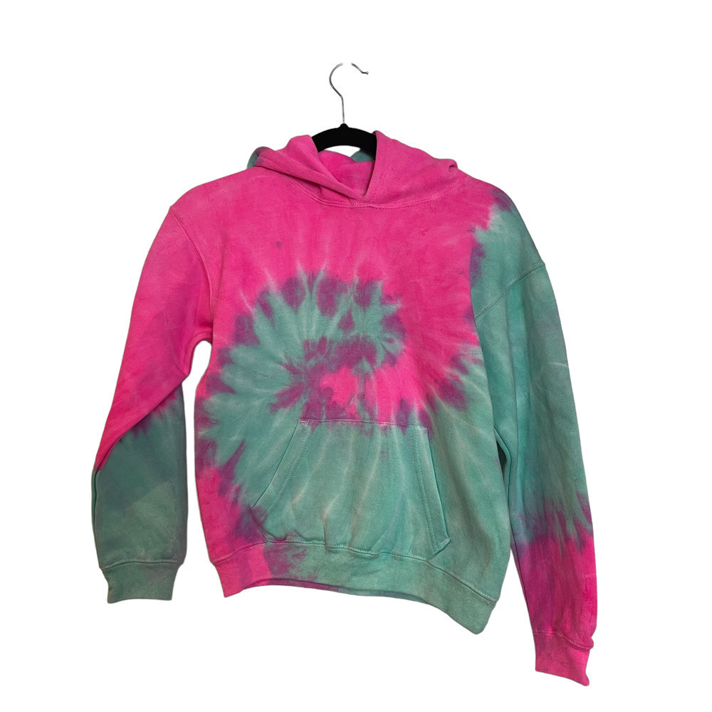 Dreamsicle Regular Fit Tie Dye Pullover Hoodie Pink Seafoam Girls Size L NWT